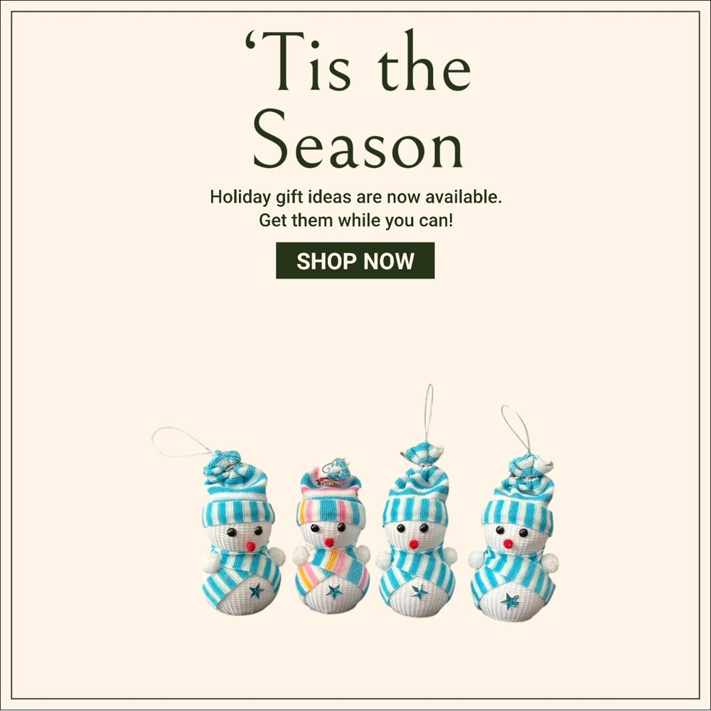 4 SNOWMAN ORNAMENTS